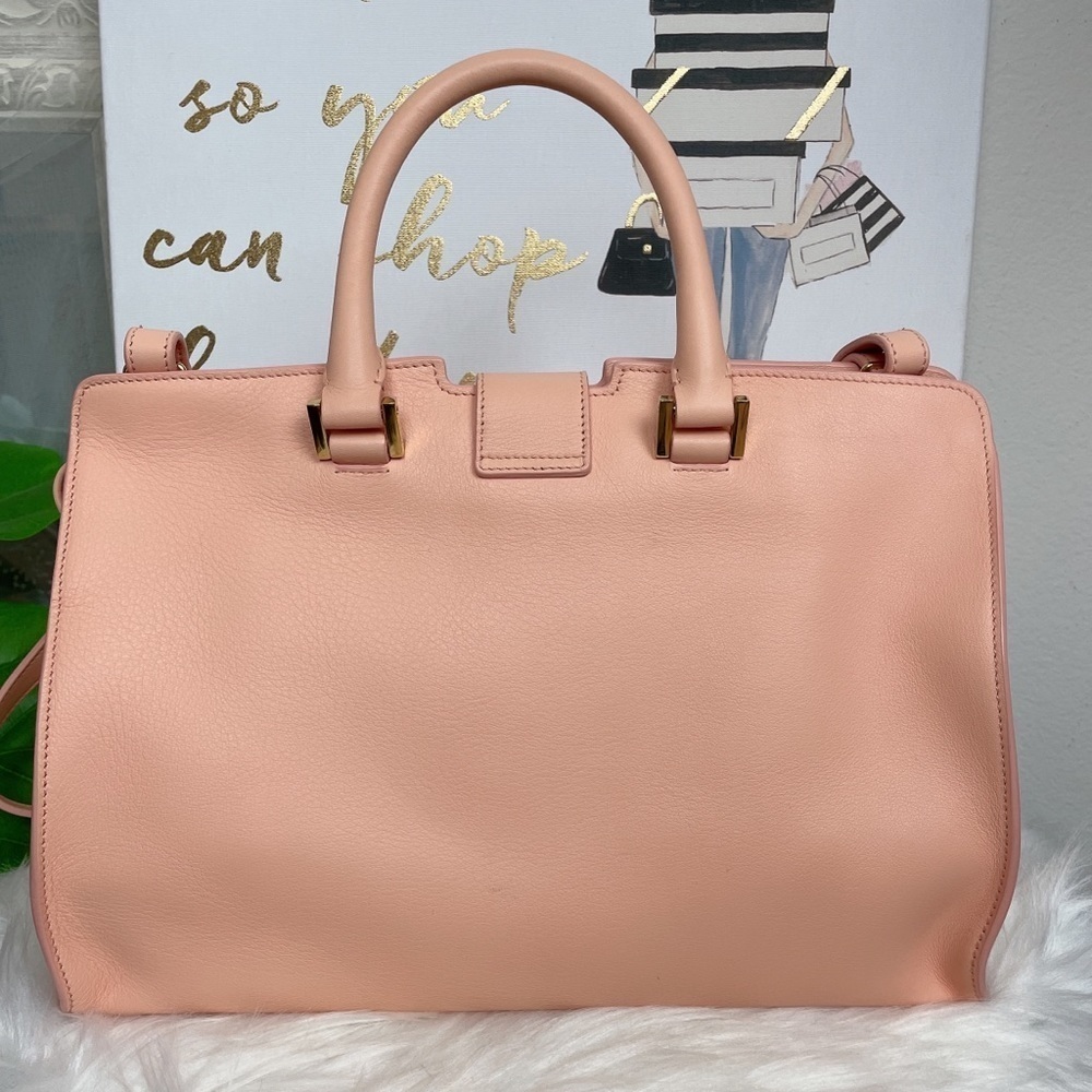 Authentic YSL Saint Laurent Pairs Small Cabas Ligne Y Tote Pink - Picture 5 of 12